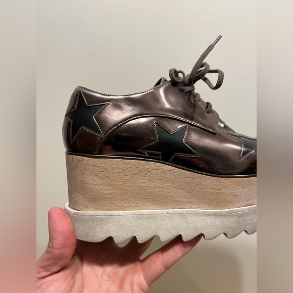 Stella McCartney Elyse Stars Glitter Platform Sneakers size 35 - Picture 6 of 12